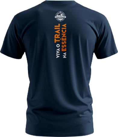 Camiseta PG Experience 2027, costas, com a frase Viva o Trail na Essência